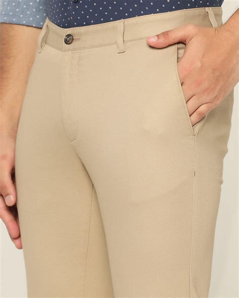 Buy Slim Fit B-91 Casual Khaki Textured Khakis
