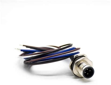 Buy Elecbee M12 Connector 4 Pin Wiring 0.2M A Coding Waterproof ...
