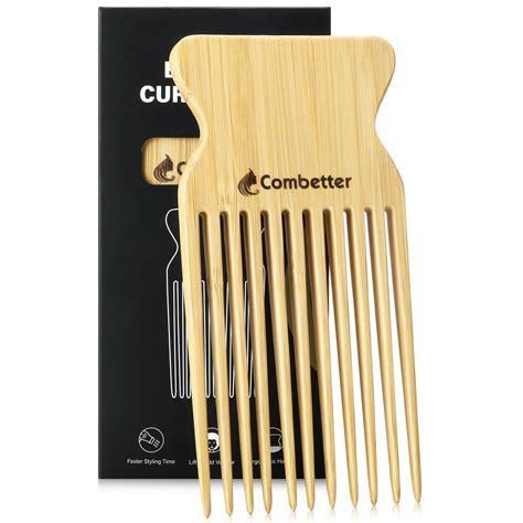Combetter Bamboo Hair Pick, Enhance Curl Definition & Volume all Curly Hair, Eco-Friendly Afro ...