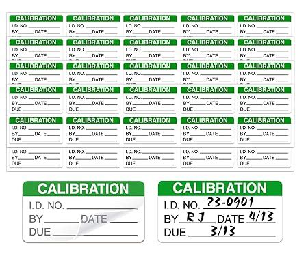Self Laminating Calibration Labels 2 X 1 Inches - Write-on Calibration ...