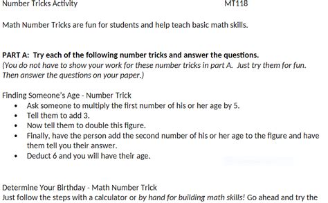 Image result for Math Tricks Pick a Number
