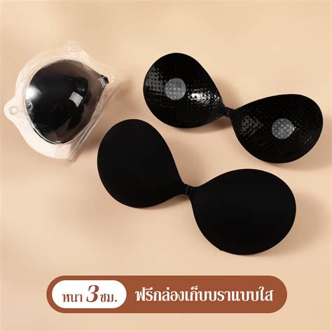 PINKKITTY ️‍ 5CM ฟองน้ำโคตรหนา+สายสีใส ️‍ บราดันทรง3D ทรงกลมผ้าฝ้ายแท้ ให้อกชิด ไม่แพ้ ไม่คัน ...