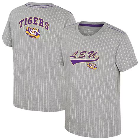 Youth Colosseum Heather Gray LSU Tigers Airball Baseball T-Shirt