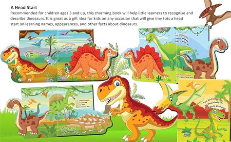 Dinosaur World - Lift The Flap Book for Kids Age 3-6 Years with Bright ...