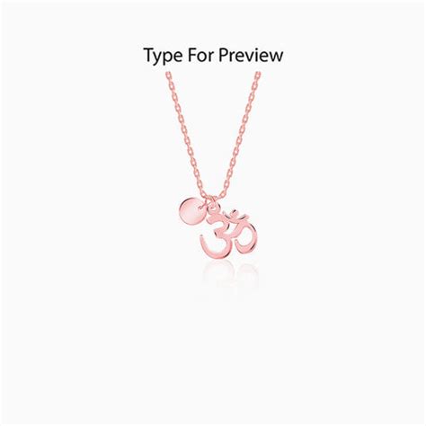 Rose Gold Personalised Om Pendant With Link Chain – GIVA
