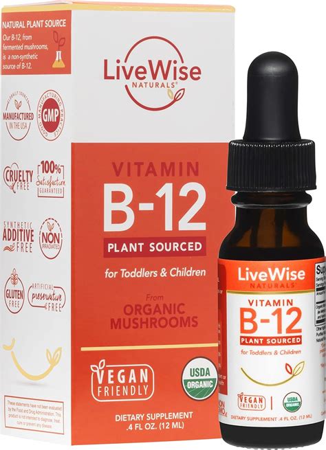 Live Wise Naturals Vitamin B12 for Kids | USDA Organic Liquid Drops ...