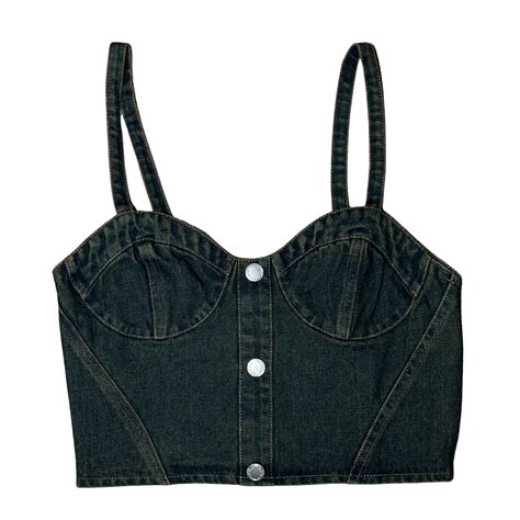 Denim Bustier Top - Sweetheart Neck Crop Top for Women | Ayraa