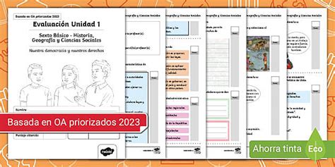 Evaluaciones: Prueba de Historia 6º Básico Unidad 1