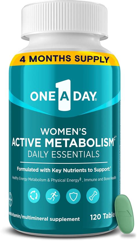Amazon.com: One A Day Women's Active Metabolism Daily Essential, Multivitamin for Women ...