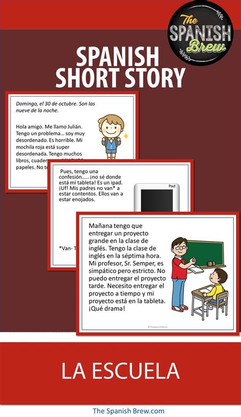 Spanish short story | Spanish school vocabulary | Spanish classes ...