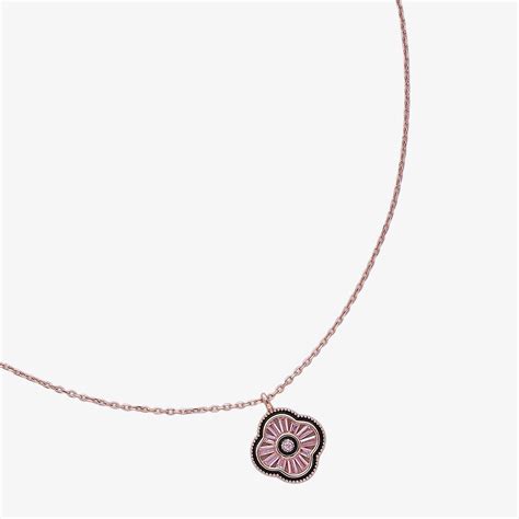 Rose Gold Plated Clover Silver Necklace