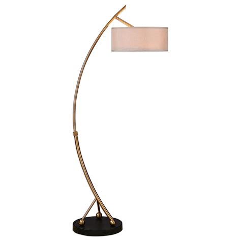 Uttermost Floor Lamps 28089-1 Vardar Curved Brass Floor Lamp | Stuckey ...