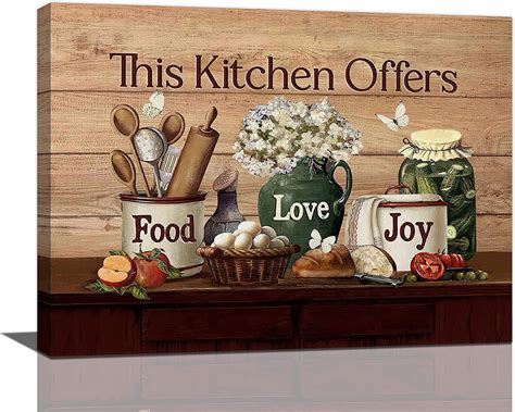 Kitchen Wall Art Farmhouse Rustic Kitchen Pictures Wall Decor Canvas ...