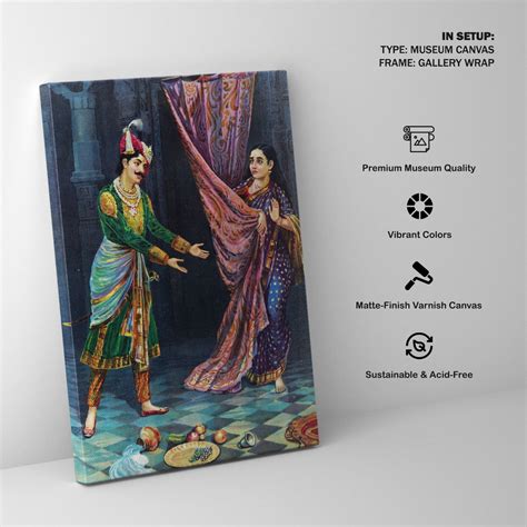 Keechaka and Sairandhri Painting & Wall Art Print by Raja Ravi Varma ...