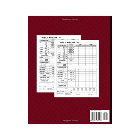 Buy Triple Yahtzee Scorepads Log Book: Large Size Triple Yahtzee Score ...