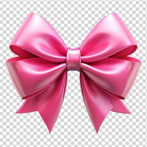 Premium PSD | 3d pink bow isolated on transparent background