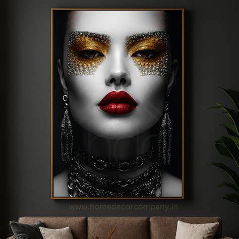 Hdc Modern Luxury Wall Art Bold Glamour Portrait Canvas Painting Home