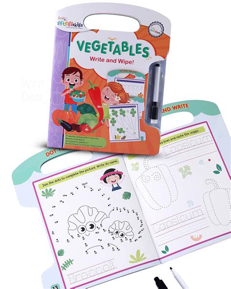 Intelliskills Premium Write & Wipe Animal Names Book|Fun Learning ...