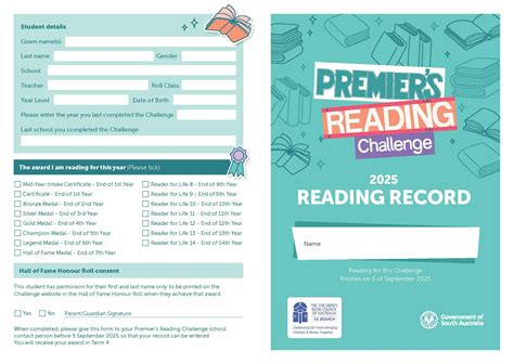 Student Reading Records | Premiers Reading Challenge SA