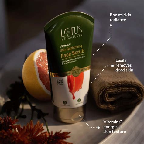 Buy LOTUS BOTANICALS SKIN BRIGHTENING FACE SCRUB VITAMIN C SULPHATE ...
