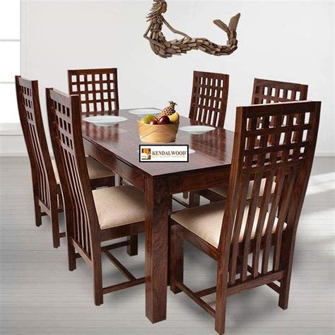 KendalWood™ Furniture Sheesham Wood Dining Table(57x35 inch) with 6 ...