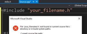 Image result for C Cannot Open Source File Stdafx.h