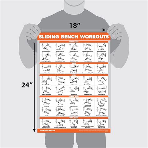 Buy QuickFit Sliding Bench Workout Poster - Compatible with Total Gym ...