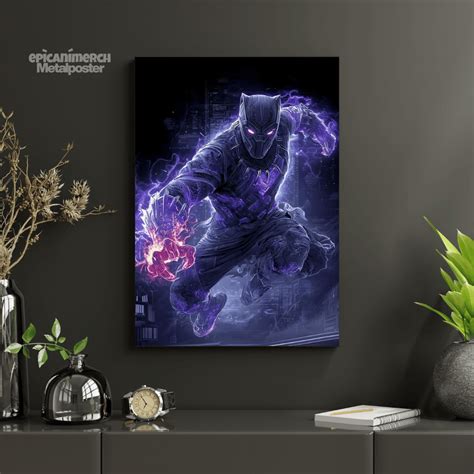 Black Panther Vibranium Power Metal Wall Art Poster – Premium Marvel S ...