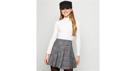 Girls Black Check Skater Skirt | New Look