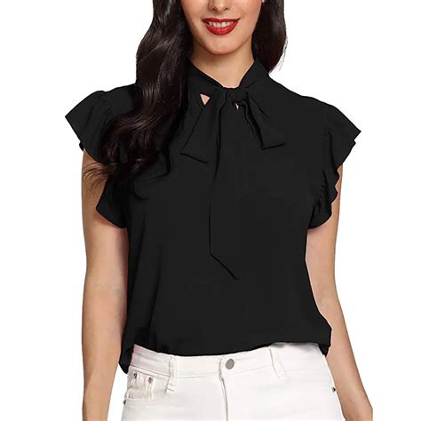 Aliexpress.com : Buy Feitong Women's Ladies Black Blouse 2019 Office ...