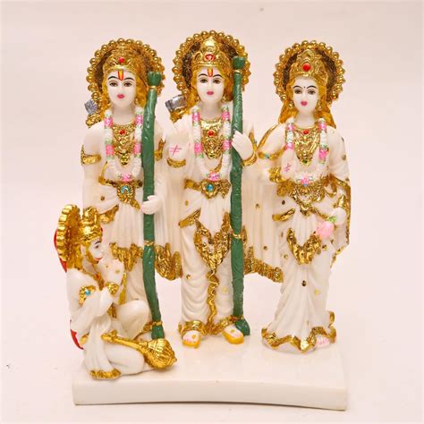 Buy S patnaik Gold Plated Ram Darbar Murti for Home Temple Marble ...
