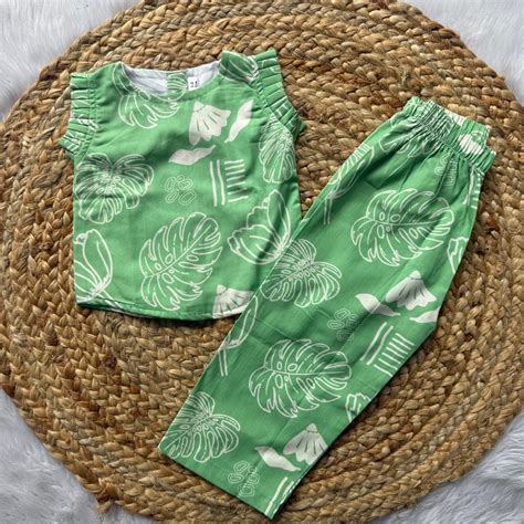 Girls Set - Green Leaf – Pimpomfashion.in