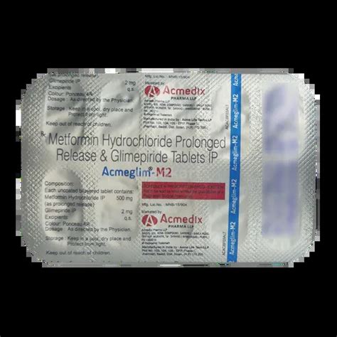 ACMEGLIM M 2MG TABLET 10'S Price, Uses, Side Effects & Substitutes ...