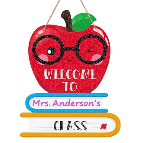 Buy FLYAB Personalized Teacher Sign for Classroom Decoration, Teacher ...