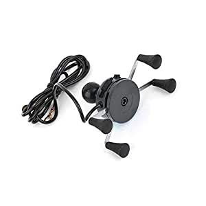 Dhe Best MH-02 Bike Smart Dual Handlebar Mount Mobile Holder with USB ...