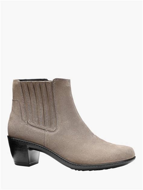 Hotter Aldine Suede Block Heel Ankle Boots, Mink