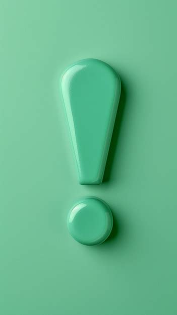 Green exclamation mark on a vibrant green background with copy space ...