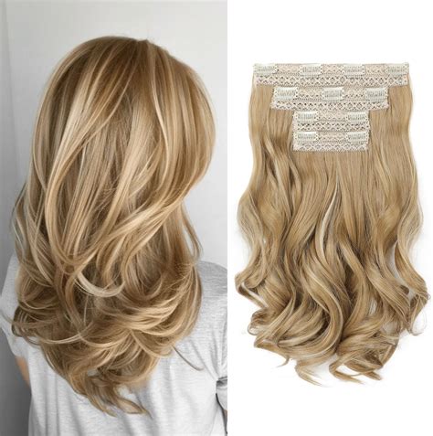 Amazon.com : Blonde Clip in Hair Extensions, 4PCS Hair Extensions 12 ...