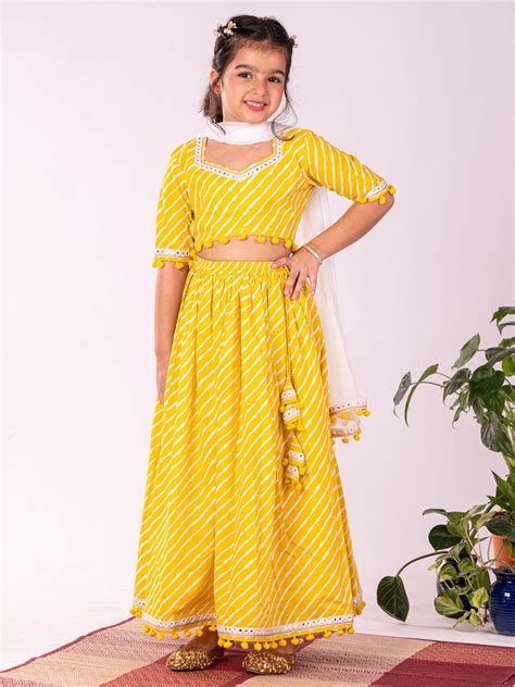 Girl's' Yellow Lehenga Set – vastramay