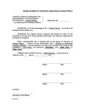 Fillable Online yakimacounty Sample Guideline for Resolution Appointing ...