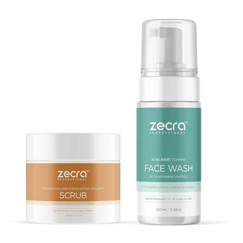 ZECRA PROFESSIONAL Combo of Face scrub and Face wash without sulphates ...