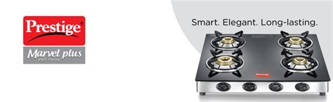 Prestige Marvel Plus Stainless Steel 4 Burner Glass Top, Gtm 04 Ss ...