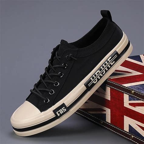 Men's Casual Canvas Lace-Up Sneakers – Stylish Blue Low-Top Shoes for ...