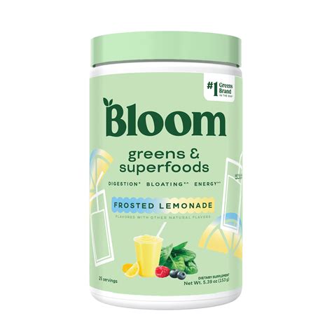 Bloom Nutrition Greens & Superfoods Powder, Frosted Lemonade, 25 ...