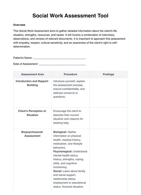 Needs Assessment Social Work & Example | Free PDF Download