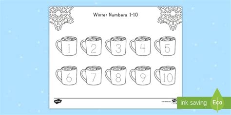 Winter Numbers 1-10 Tracing Activity (teacher made) - Twinkl