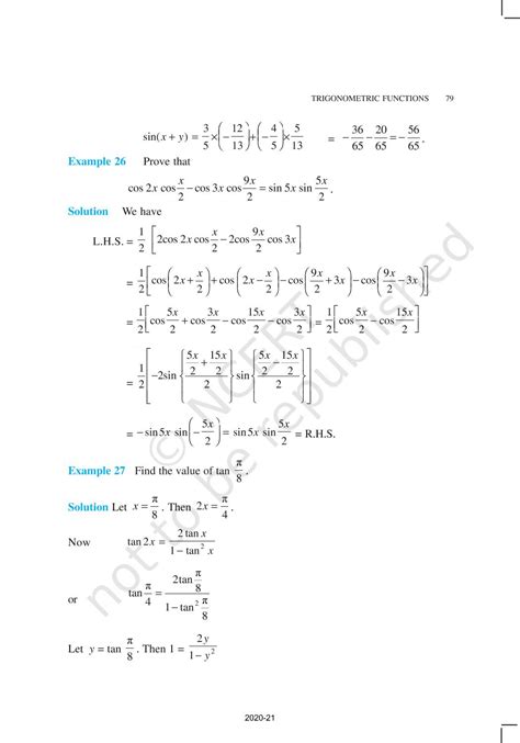 Class 11th Math Chapter Trigonometric Function in Hindi 的图像结果
