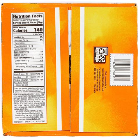 Goldfish Nutrition Label