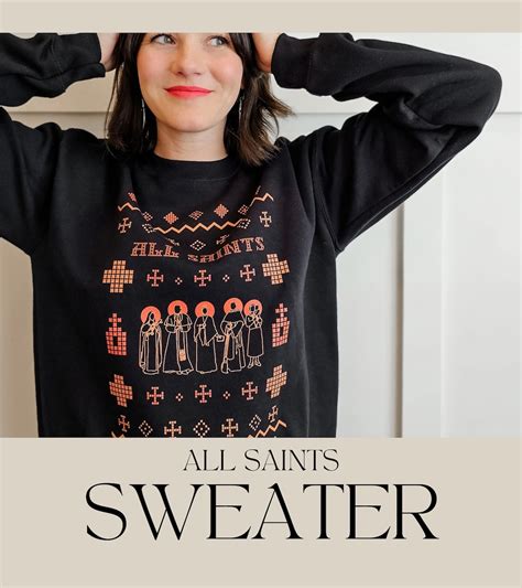 All Saints Sweater, Catholic Halloween, Catholic Sweatshirt, Catholic ...