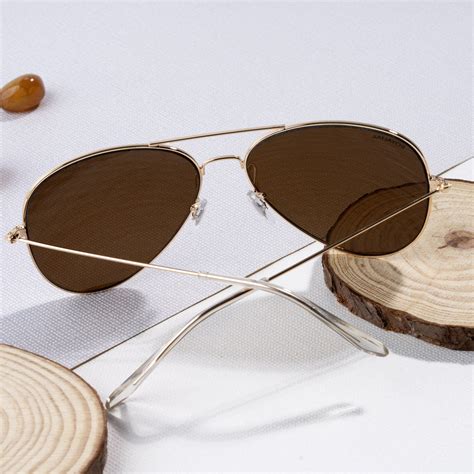 BROWN GLASS AND GOLDEN FRAME AVIATOR SUNGLASSES – Royaltail